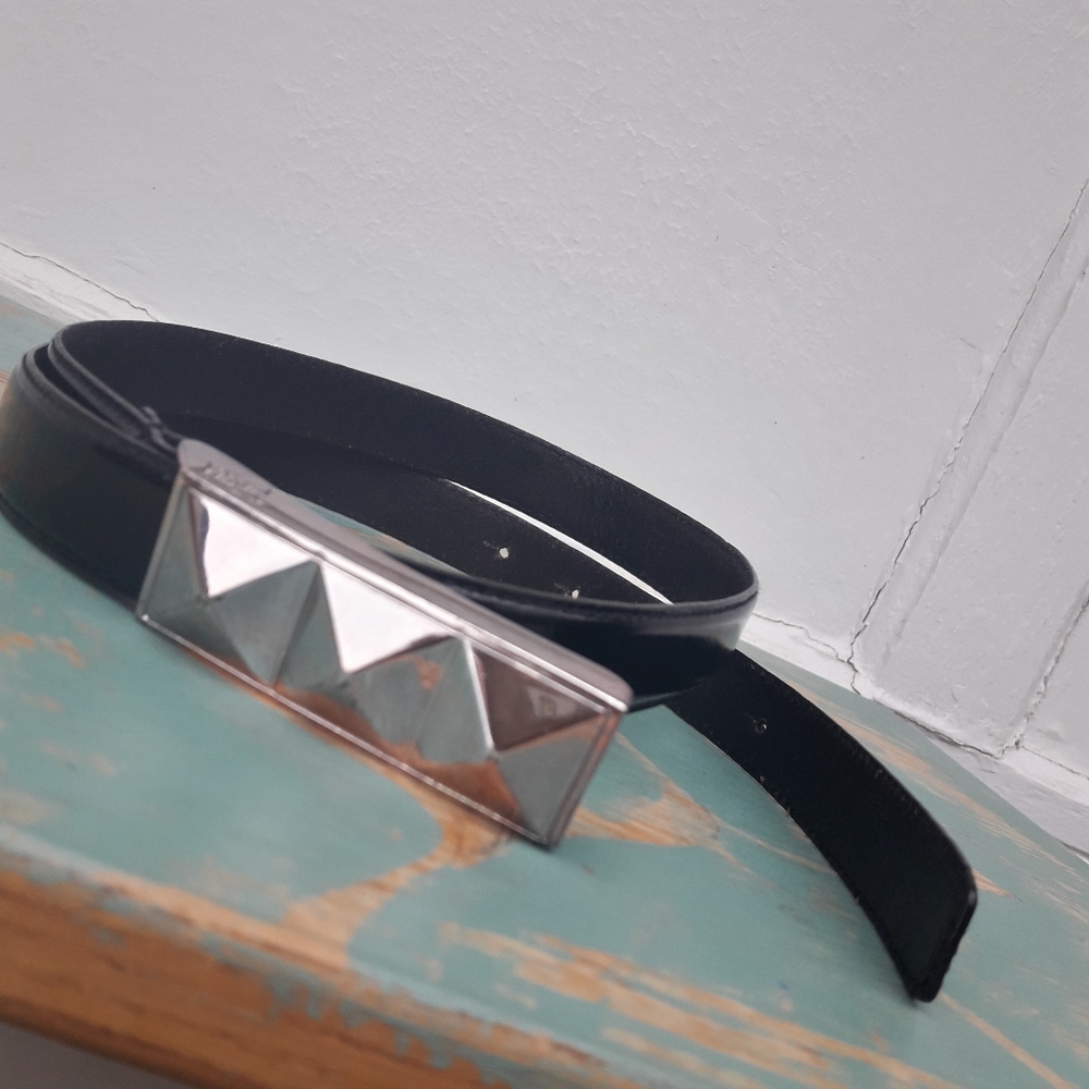 Genuine Leather Belt Fossil Silver Belt Buckle